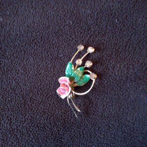 Vintage Aurora Borealis Flower Bouquet Brooch Pin Sparkle Celebrate